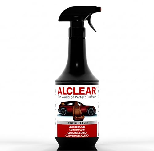 ALCLEAR 721LP Auto Lederpflege, Innenraum Autopflege für Glattleder, auch für Leder Sofa perfekt, 1.000 ml Reiniger mit Sprühkopf, Anwendung mit Mikrofasertuch