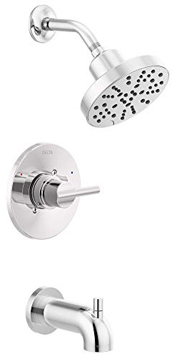Delta Faucet Nicoli 14 Series Single-Handle Tub and Shower Trim Kit, Shower Faucet with 5-Spray H2Okinetic Shower Head, Chrome 144749 (Shower Valve Included)