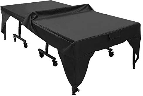 SOONHUA Tischtennisplatte Abdeckung, Pingpong Schutzhülle, Wasserdicht Staubdichte UV-Beständiges Oxford Stoff Tischtennis Abdeckhaube für Innen und Außen, Schwarz 280x153x73cm