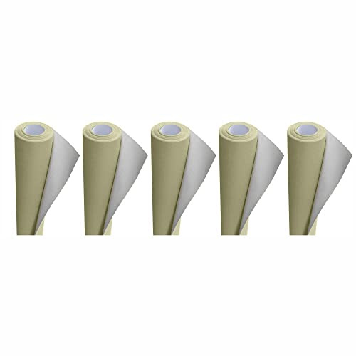 3 Ace Crafts (Pack of 5) Poster Paper Roll (Soft Cream) Approx 76cm x 10m for Gift Wrapping, Craft, Packing, Parcel, Party Decoration, Table Runner, School Notice Boards, Display and Card Making
