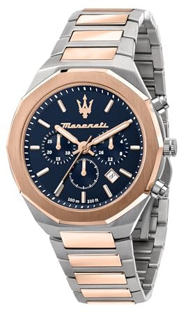 Maserati Orologio Uomo, Collezione STILE, al Quarzo, Cronografo, in Acciaio, PVD Oro rosa - R8873642002