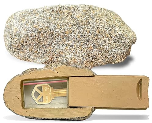 PANGAEA Hide-a-Spare-Key Fake Rock - Looks & Feels Like Real Stone - Safe for Outdoor Garden or Yard, Geocaching (Type C, 1 Pack),‎KEY-HIDERS