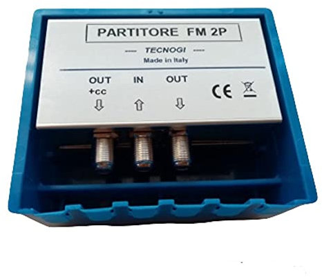 Vsnetwork Divisor de señal de mástil para antenas digital terrestre DTT 1 entrada / 2 salidas para 2 TV