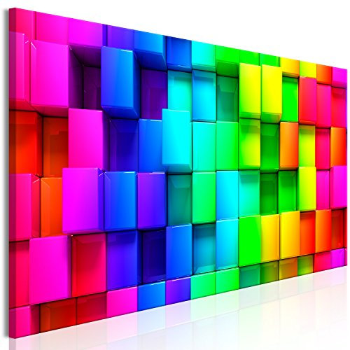 murando Acoustic Canvas Wall Art 3D effect 120x40 cm / 47 x 16 picture with acoustic foam sound absorption print image Artwork 1 pc room acoustics soundproofing Dice colorful f-A-0350-b-a