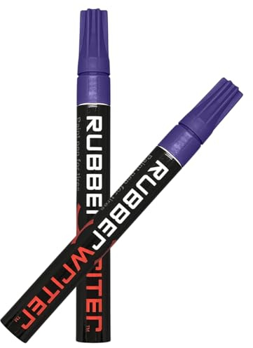 ColorLugs RubberWriter Paint Pen for Car Tires | Oil-Based Marker for Tire Lettering | Waterproof Ink | Fast Drying | Medium Size Tip | Apply at Home | Color: Purple | Pack of 2 Pens