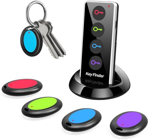 Midlocater Key Finder,85dB+ Item Locator Tags with 131ft. Working Range,Wireless Key Tracker Remote Finder Locator with Sound for Finding Wallet, Key, Phone, Glasses, Pet Tracker, All Battery Included