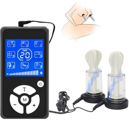 Jpscor Elektro Shock Nippel Sucker Massagegerät SM Brustvergrößerung Elektrische Stimulator Brustwarzensauger Klitoris Reizstromgerät Sexspielzeug für Frauen Paare