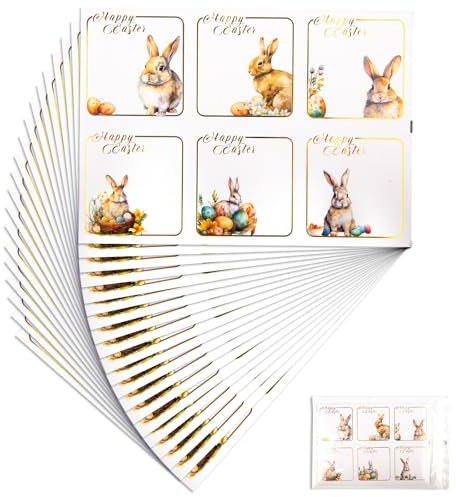 Luchild 120x Frohe Ostern aufkleber, Osterhasen Ostereier Selbstklebend Dekosticker, kinder Ostergeschenke Etiketten, Ostern Dekoration Aufkleber für Umschlag Tasche Ostern Handwerk Dekorationen Party