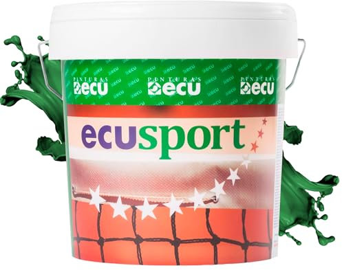 PINTURAS ECU - Pintura Suelos, Garajes y Pavimentos Deportivos en general - 15L - Acabado Mate - Protege y decora las superficies de hormigón, cemento y asfalto (Verde, 15 Litros)