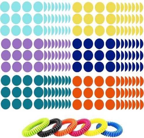 Mosquito Repellent Stickers, 360 Pack for Kids & Adults, Outdoor/Indoor, Natural Plant-Based, 6 Mosquito Bracelets Included
