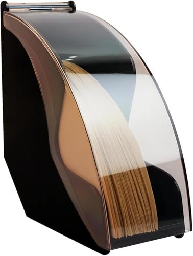 RROAD Coffee Filter Holder Dispenser with Dust-Proof Cover Acrylic Dust - Proof Coffee Filter Paper Holder Stand for V60 Cone Size 4 & Size 2 Filter Paper (Black)