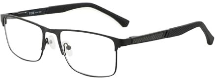 ZENOTTIC Lunettes de Lecture Hommes Femmes – Monture Carrée Anti Lumière Bleue Fibre de Carbone Métal – Classique Lunettes Loupe Ordinateur PC Vue Confortables Noir 1 x