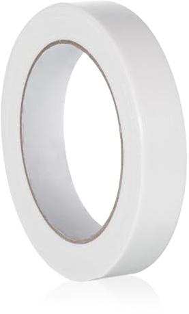 Skrfren Cinta adhesiva de alto rendimiento, 1 rollo de 20 mm x 20 m, color blanco, cinta adhesiva de alto rendimiento, cinta adhesiva de tela blanca extrafuerte, extrafuerte, para tuberías, alfombras