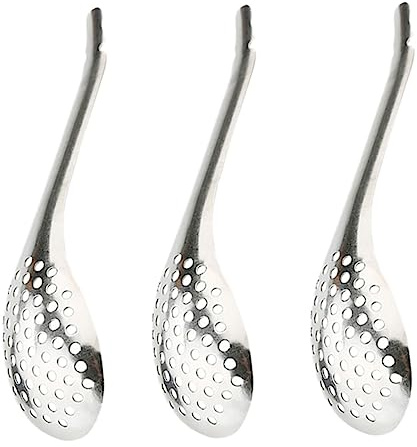 FUNNETOYU Cucharas Colador Inoxidable Cocina Cucharas de Esferificación Multifuncionales y Colador de Huevo Utensilios Resistentes y Pulidos para Hogar Bar y Restaurante