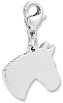 Charms-hänge med karbinlås | Halsbandshänge i 316L rostfritt stål | Berlock för berlockarmband i silver | Vattentålig & hypoallergen