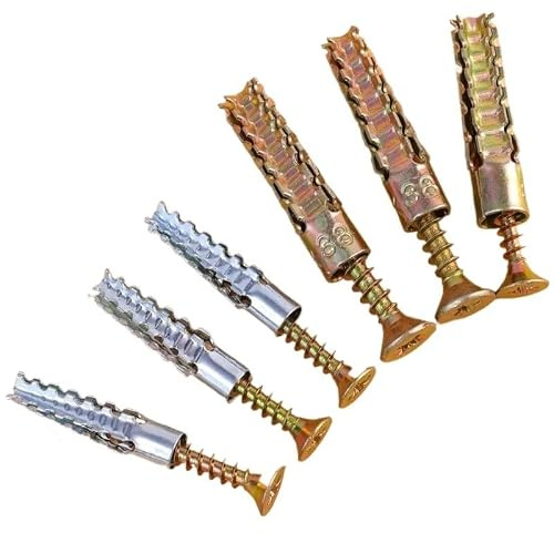 pluggar 10 mm väggankare med skruvset, metallexpansionsrör, självgängande skruv, borrpluggar, betongfästen, bultar (färg 03,20 st)