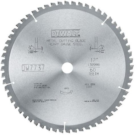 DeWalt dwa7737 Metal de hierro de gran grosor 60 dientes de corte 2,54 cm Arbor, 30,5 cm)