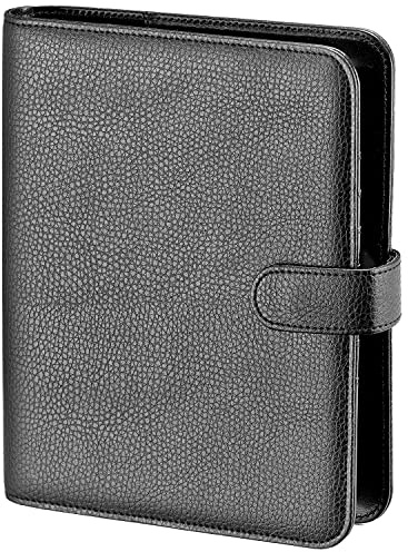 BSB Terminplaner Organizer Wochenplaner Terminkalender - 2026 - ca. A5-1 Woche = 2 Seiten - Softfolie, Schwarz - Ringbuch mit 6-Fach Lochung, nachfüllbar - Modell Manager, 02-0500