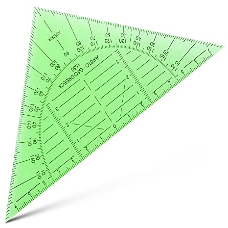 Aristo AR1550GR Geodreieck bruchsicher (Hypotenuse 16 cm, abriebfeste Tiefenprägung, biegsamer 0,75mm Vivak PET-G Kunststoff, Made in Austria) grün