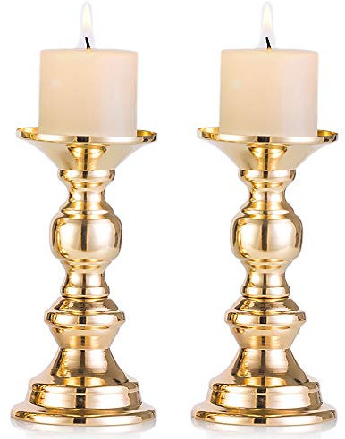 Nuptio Portacandele in Colonna di Ferro, Candelabro di Tavolo per Decorazione Matrimoni, Oggetti di Scena Cena a Lume di Candela, Decorazioni Candelabro