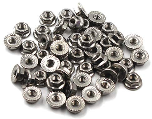 M6 Écrous de blocage hexagonaux à écrou à collerette acier inoxydable 304 (paquet de 50)