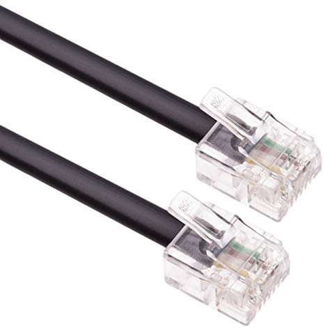 10m RJ11 Kabel ADSL Erweiterung Leitung Telefon Schnur Stecker Hohe Geschwindigkeit BT Internet Breitband Männlich zu Männlich Router und Modem zu RJ11 Telefonbuchse, Mikrofilter (Schwarz)
