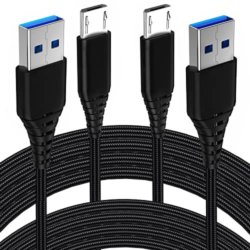 Câble Micro USB 2M+2M,2.4A Cable Micro USB Charge Rapide Chargeur pour Samsung A10/A7 2018/A6/J6 Plus/J6 2018/J4/J3 J5 J7 2017 2016,Tab S2,Huawei P Smart 2019/P8 Lite,Xiaomi Redmi 9A 9C,Android Cordon