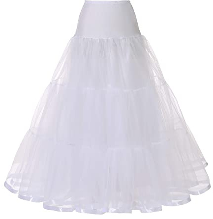 WOWBRIDAL Women's Ankle Length Petticoats Wedding Slips Plus Size Small