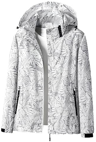 YAOJIWANG Femme Veste De Ski Montagne Outdoor Veste ImperméAble Femme Grande Taille, Veste ImperméAble Coupe-Vent Manteau D'Hiver Chaud Avec Capuche Veste RandonnéE Voyage Snowboard