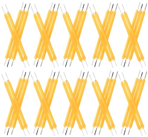 Luxshiny 100pcs Bulb Filament Lamp Parts 2700 3V 120mA LED Chip Light Accessories Diode LED Filament Lamp Parts Bulb for Repair Accessories 38mm