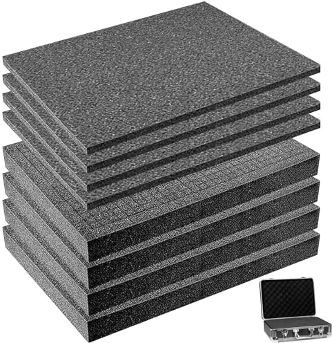 GOMETY Kubskum med rutnät, 8 stycken, svart, 400 x 300 x 25 mm