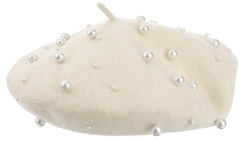 Veemoon Béret Perles pour Femme Casquette De Style Britannique Chapeau Élégant pour Printemps Automne