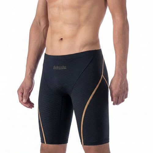 MY KILOMETRE Herr Vävda Baddräkt Jammer - Hållbara Simbyxor Jammers Klorresistenta, Snabbttorkande Mellanlängd Shorts Badbyxor för Träning och Tävling