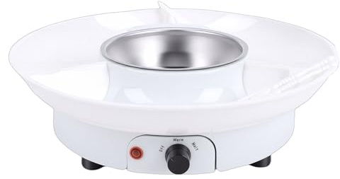 Sxhlseller Set di Pentole per Fonduta Elettrica, Kit per Fonduta di Cioccolato con Vassoio da Portata Rimovibile e 10 Forchette per Arrostire per Feste e Appuntamenti Serali (Spina europea)