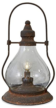 Loberon Lanterna a LED Cortney, Marrone Antico