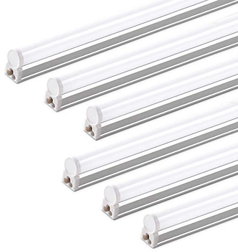 Barrina (6 Pack LED T5 Integrated Single Fixture, 4FT, 2200lm, 6500K Super Bright White, 20W Utility LED Shop Light, Ceiling and Under Cabinet Light, Corded Electric with ON/Off Switch, ETL Listed