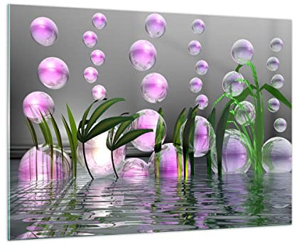 Vidrios decorativos 100x70cm Cuadro Sobre Vidrio Moderno Computadora gráficos burbuja Grande Cocina Cuadros Pared Impresiones Decoracion Salon Impresión en Cristal Wall Art Prints GAA100x70-2329