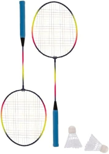 SDMAX Rainbow Design Badminton Kit, 2 Rackets And 2 Shuttlecocks, Perfect For Beginners, Durable Construction, Fun Gift for Kids,Vibrant Colour, Suitable For Ages 3+ Years