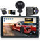 CAMECHO Dash Cam Front and Rear with 32GB TF Card FHD 1080P 4 Inch Touch Screen Dual Camera Dash Cams DVR Car Driving Recorder 150°Wide Angle Dashboard Camera Night Vision Loop Recording