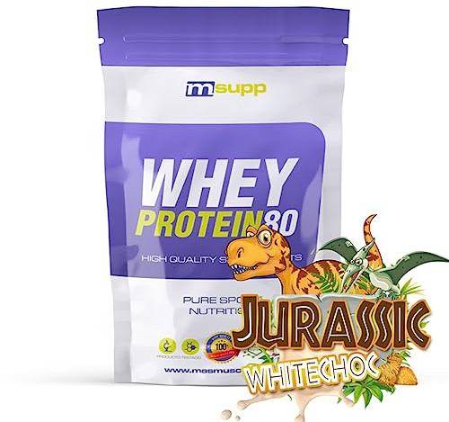 MM Supplements - Whey Protein 80-500g - Jurassic White Choc - Proteina Whey di pura qualità - Whey Protein - Con Lacprodan di Arla e Whey - Aiuta ad aumentare la Massa Muscolare