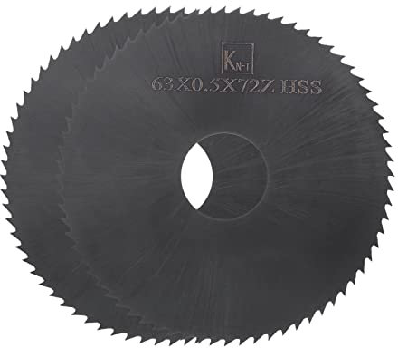 QUARKZMAN 2uds Circular Sierra Cuchillas 63mm x 16mm x 0,5mm 72 Dientes Nitruro Recubierto Alta Velocidad Acero (HSS) Fresadoras Fresas para Aluminio Aleaciones Metal Plástico Madera