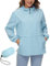 IECCP Manteau de pluie imperméable et léger pour femme - Coupe-vent à capuche - Manteau de pluie d'extérieur, bleu clair, 3XL