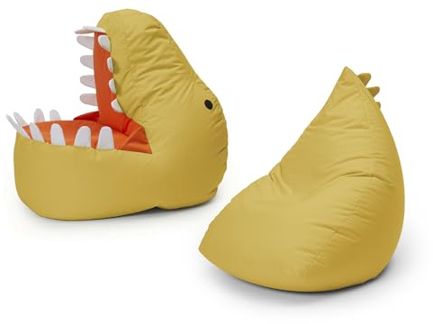 Lumaland Kindersitzsack-Set Dino, 2-TLG. | Sitzsack für Outdoor & Indoor| Sessel BZW. Kindersofa mit Füllung, ideal fürs Kinderzimmer | Sessel: 1 x Dino, 1 x Monster