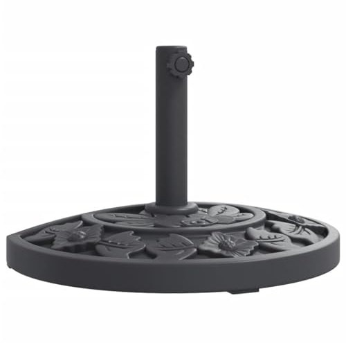 vidaXL Base de Parasol pour mâts Ø38 / 48 mm 9 kg Demi-Rond, Base de Parasol, Pied de Parasol de terrasse, Porte-Parasol, Support de Parasol