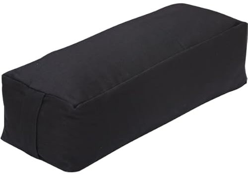 Rechteckiges Bolster mit Kapok-Füllung – 63x22x17 cm – Stabil & bequem für Yin, Restorative & Meditation (Schwarz)