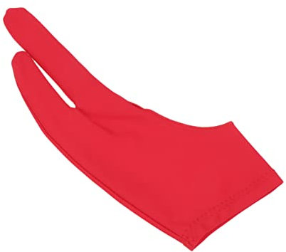 YOSADIER 2stücke Künstlerhandschuhe Für Zeichner Zwei Finger Handschuhe Bogenform s Rot Für Zeichnungen Malerei Und Tablets Atmungsaktiv Und Rutschfest