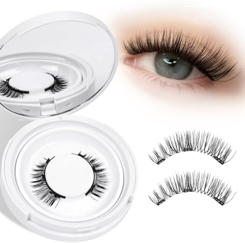 Pestañas Postizas Magneticas de larga duración, Pestañas Magneticas riutilizzabili con applicatore, Aspecto de Pestañas Magneticas Naturales, No requiere pegamento, fácil de colocar (1-K Paare)