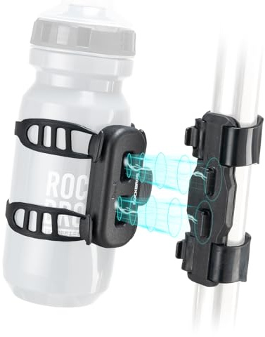 ROCKBROS Porte-bidon de Vélo Magnétique, Porte-Bouteille Universel, Montage Réglable avec Vis ou Bande Élastique, pour VTT Route Trekking et Vélo Électrique
