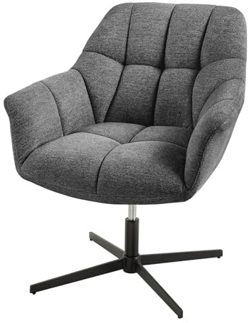 Riess Ambiente 360° drehbarer Design Sessel Papillon - anthrazit schwarz - Metall höhenverstellbar mit Armlehne
