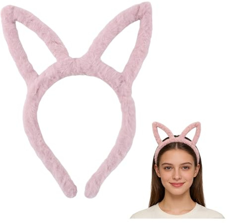 Serre-tête avec oreilles de lapin rose pour femmes et filles, maquillage pour se laver le visage, spa, Pâques, bandeau pour filles et femmes, oreilles de lapin pour soins de la peau, bain, douche